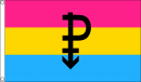 Pansexual Symbol Fahne aus Stoff | 90 x 150 cm